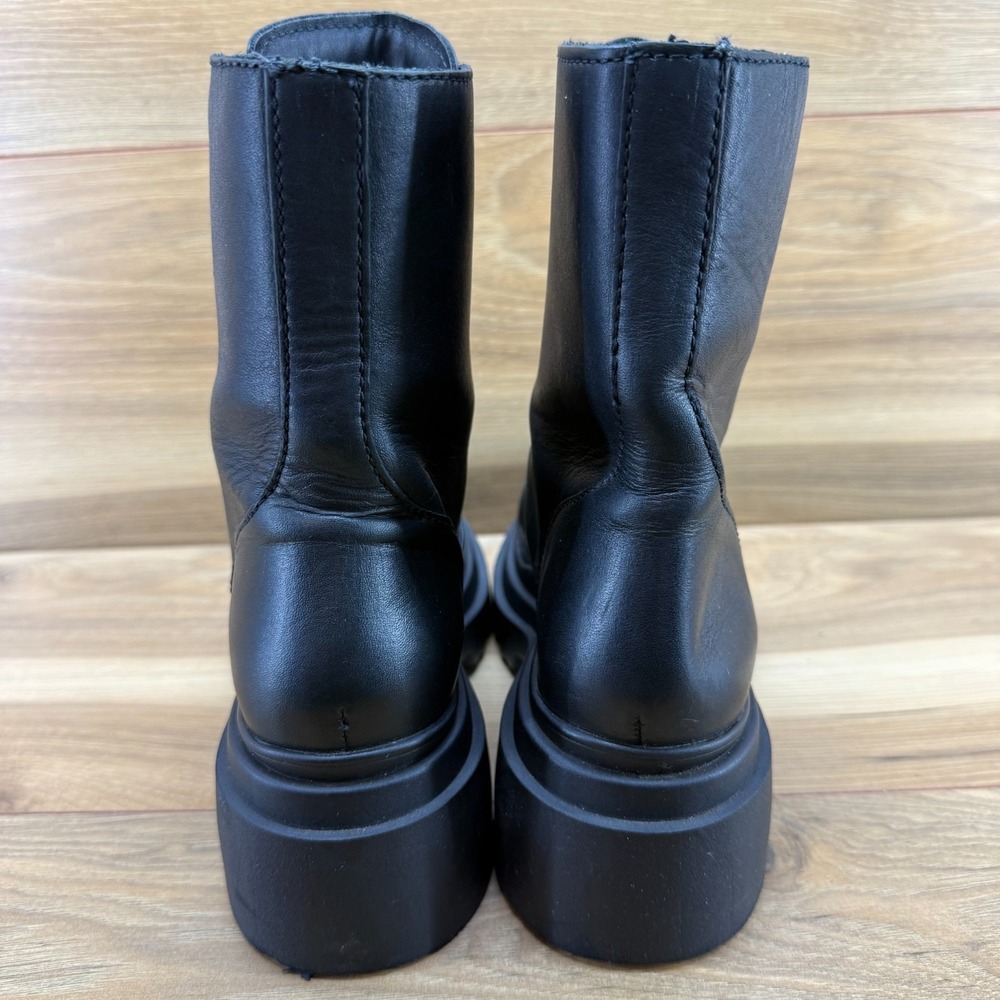 Thursday Boots Ryder Platform Womens 7 Black Leather Chunky Lug Zip Goth Punk - Picture 8 of 12